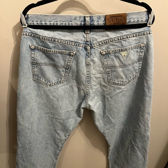 Guess blue jeans multiple button up no zipper baggy leg size 36 - Picture 5 of 5